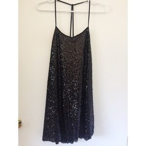 Black sequin cocktail dress
