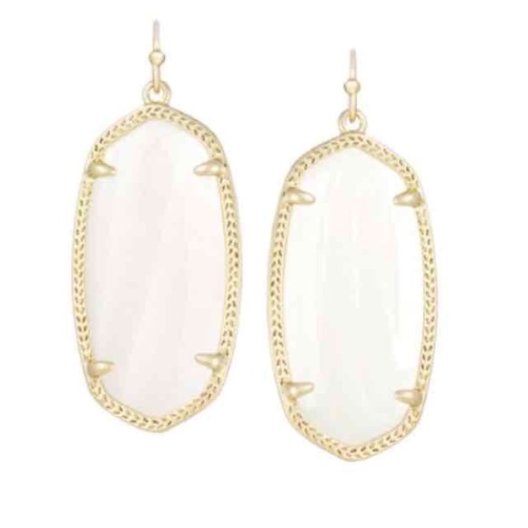 Kendra Scott white Elle Earrings with gold