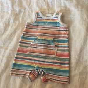 Tea collection multicolored sleeveless romper.