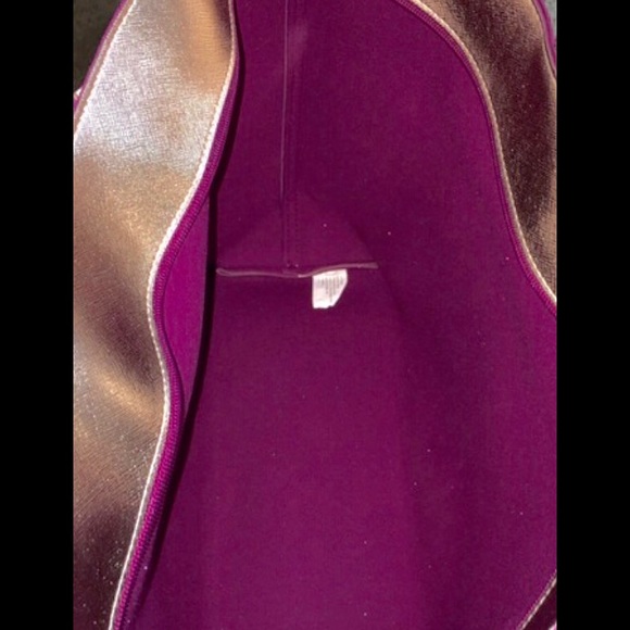 Rose gold tote bag w small sparkle bag! New w tag - Picture 2 of 3