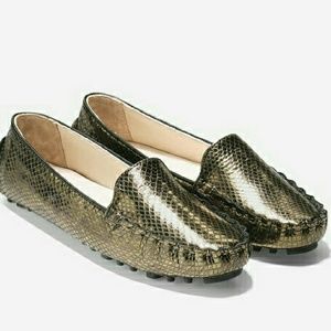 Cole Haan Cary Venetian Snakeskin Slip Ons