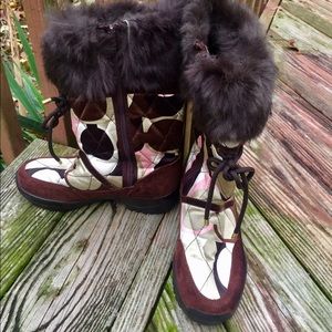 Coach fur and suede winter boots! Size 6 1/2