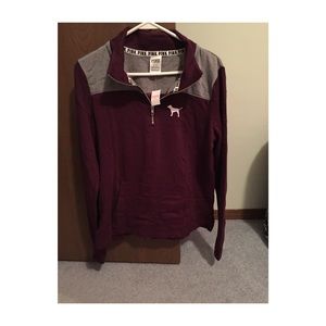 NEW MEDIUM VS PINK QUARTER ZIP