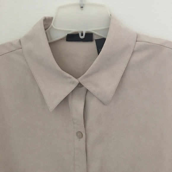 SUEDE CLOTH SHIRT JACKET WITH PERFORATED BORDER - Picture 3 of 4
