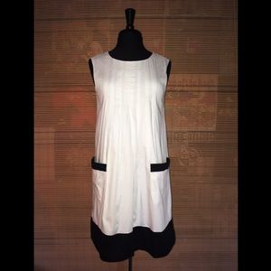 BCBG Paris white & black shift dress