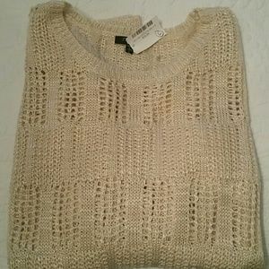 🚨🚨SOLD🚨🚨Tan cropped crochet sweater size Lg