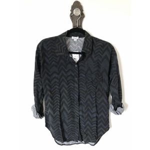Splendid Geometric Pattern Button Down Long Sleeve