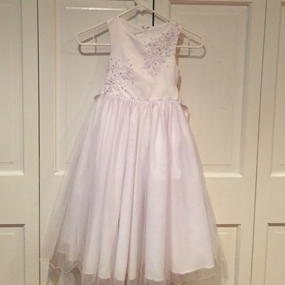 White flower girl dress