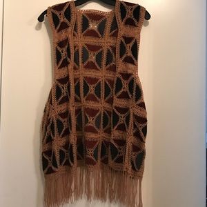 Suede fringe vest