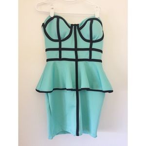 Bustier peplum cocktail dress