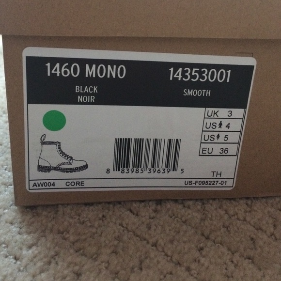 SOLD Dr DOC Martens 1460 Black Mono UK 3 - Picture 3 of 3