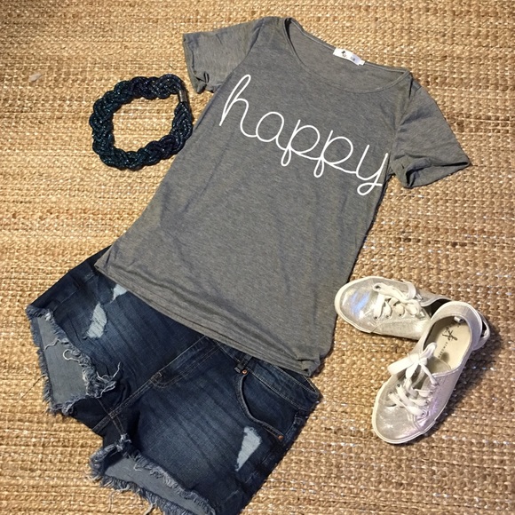 (Last one)Don't worry be happy statement tee - Picture 2 of 4