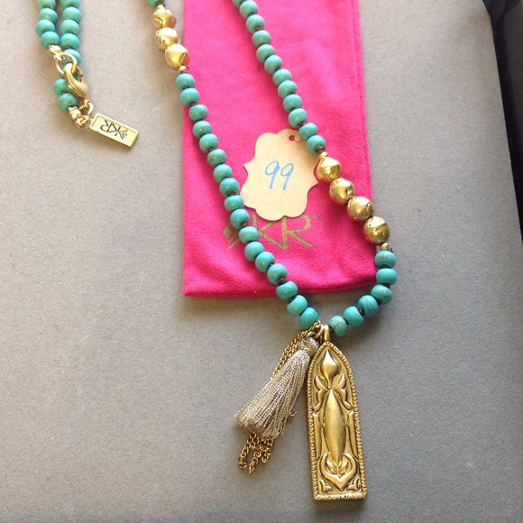 Silpada Designs necklace Boho K&R brass/turquoise