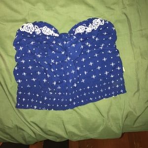 Blue cute crop top