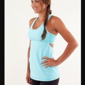 Lululemon turbo tank size 8 blue wee stripe