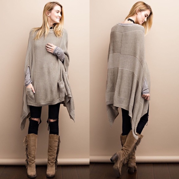 LAST ONE SMALL/MEDIUM Soft Poncho- MUSHROOM - Picture 4 of 4