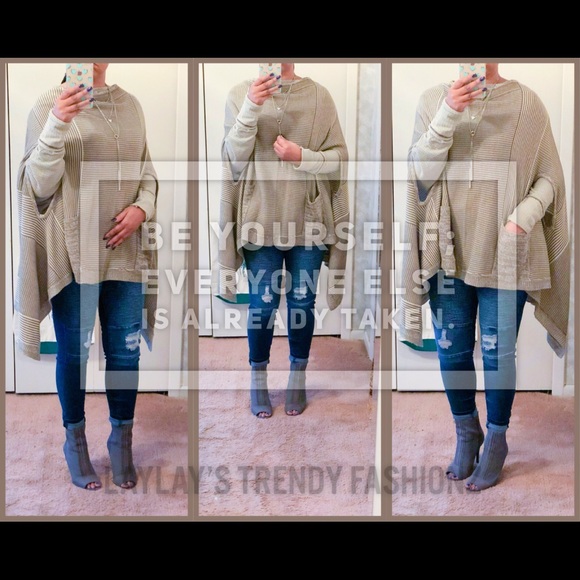 LAST ONE SMALL/MEDIUM Soft Poncho- MUSHROOM - Picture 3 of 4