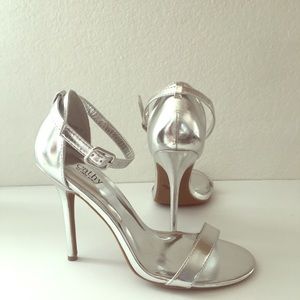 Cathy Jean Silver Strappy Heels