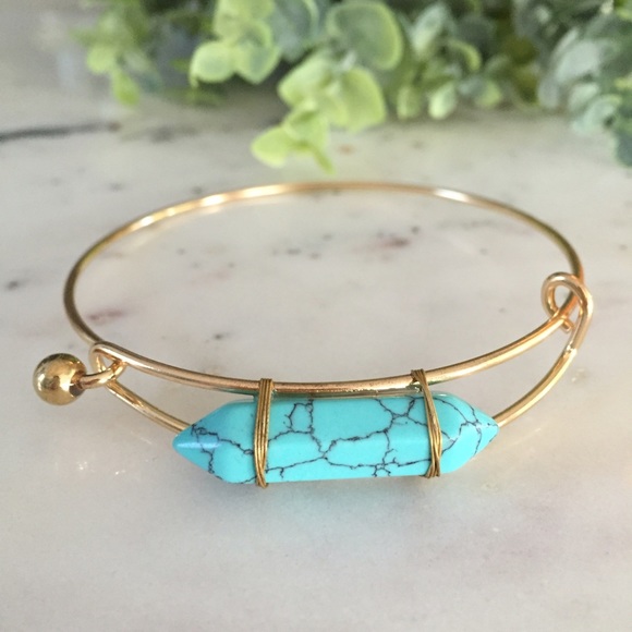 "Quinn" Bracelet || Turquoise Bullet Bangle - Picture 2 of 8