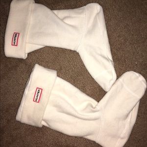 Hunter boots tall white socks size medium