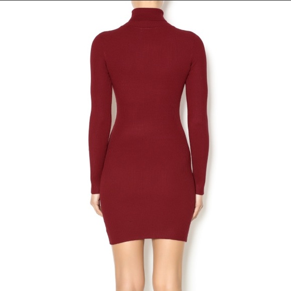 LAST 1❗NWT Burgundy Cowl Neck Sweater Mini Dress - Picture 2 of 4