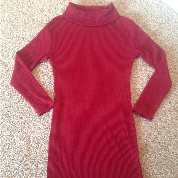 LAST 1❗NWT Burgundy Cowl Neck Sweater Mini Dress - Picture 3 of 4