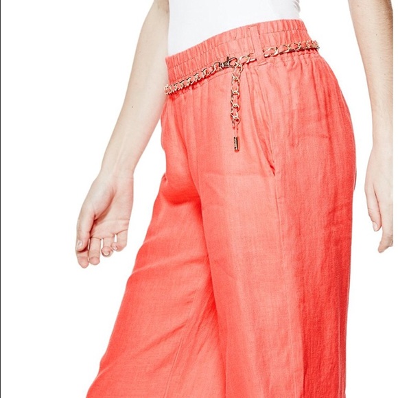 Guess wide leg linen pant (coral) NWT