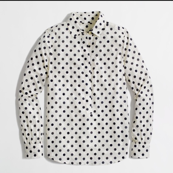 J Crew Polka Dot Popover - Picture 1 of 4