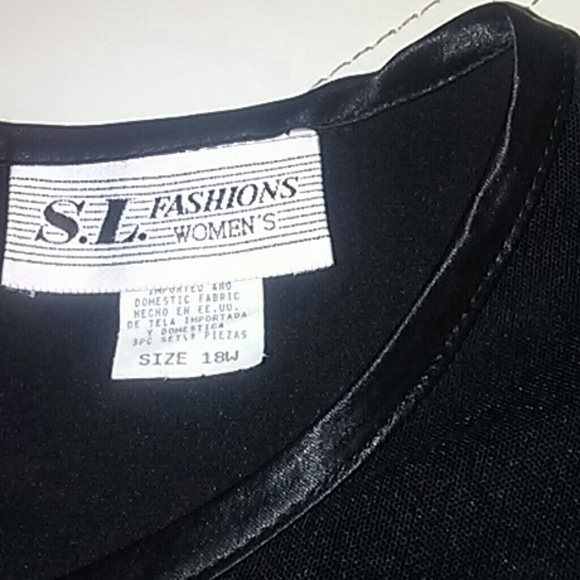 Classy & Comfortable 2pc Black tank top w/capris pants set by SL Fashions - Picture 3 of 4