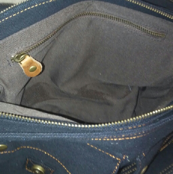 NEW Rustic Msgr bag/black denim and Brown leather - Picture 3 of 4