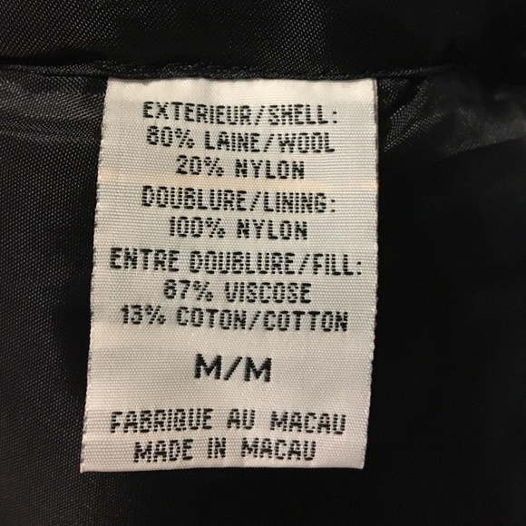 Marco Collection. Cashmere Black Peacoat. SZ. MM