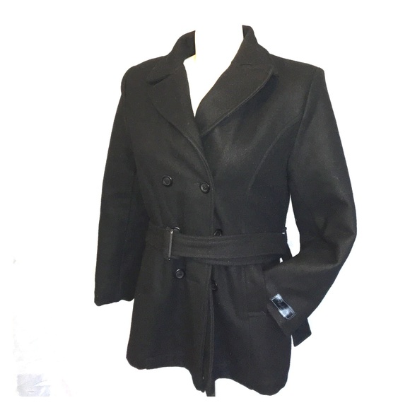 Marco Collection. Cashmere Black Peacoat. SZ. MM