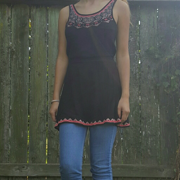 Black and Patterned Tunic