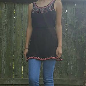 Black and Patterned Tunic