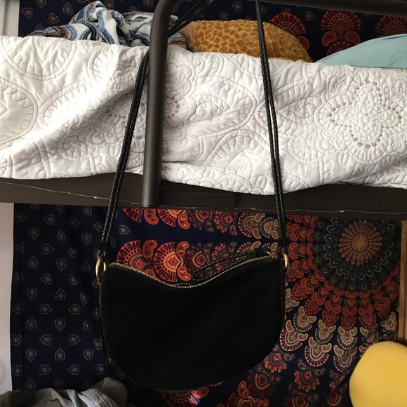 Black suede crossbag