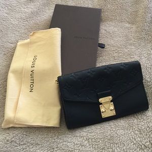 Authentic Louis Vuitton leather chain wallet