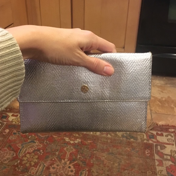 MZ Wallace Silver leather wallet/clutch