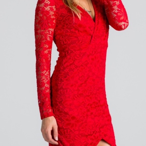 Lace Perfection Red Dress - Picture 4 of 4