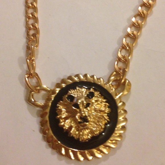 Enamel Lion Head Necklace