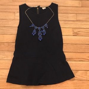 J crew ponte peplum sleeveless top