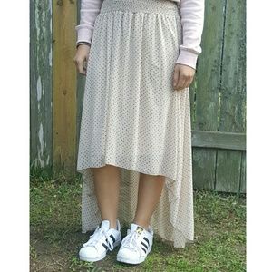Polka dot hi-low skirt