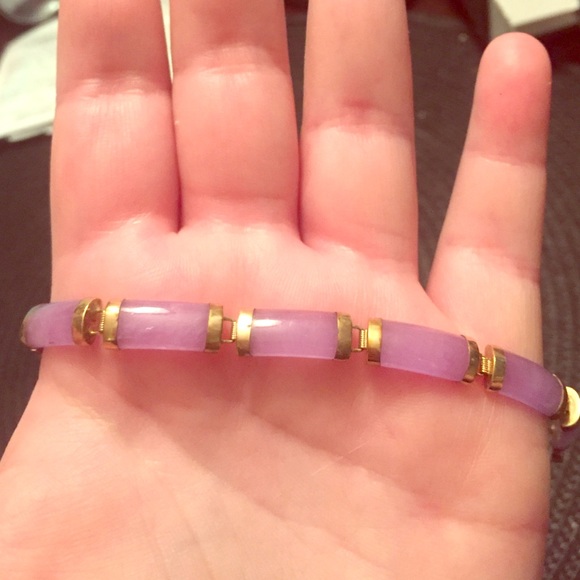 14k gold Jade bracelet