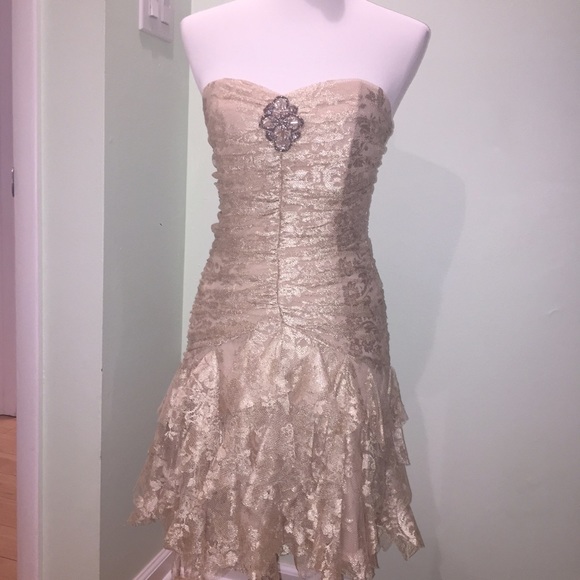 Jessica McClintock Sz6 Gold Cocktail Dress - EUC