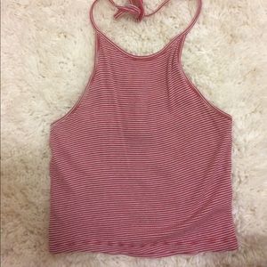Brandy Melville red and white striped top