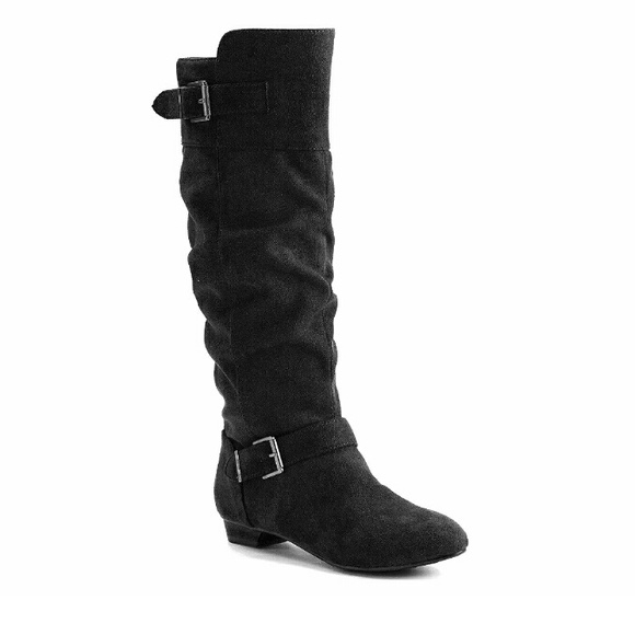 SO Woman's Ruched Black Riding Boots -NEW!!