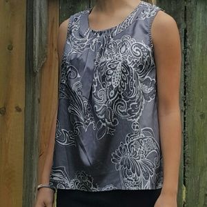 Gray paisley blouse