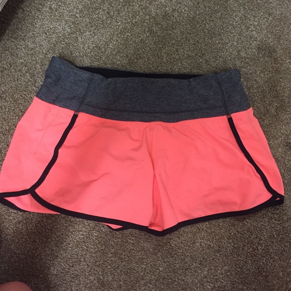 Coral lululemon shorts size 6 worn once