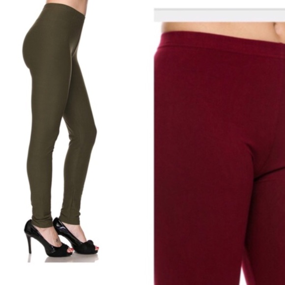 ❄️️Burgundy Soft Brushed Knit Leggings❄️️ - Picture 3 of 3