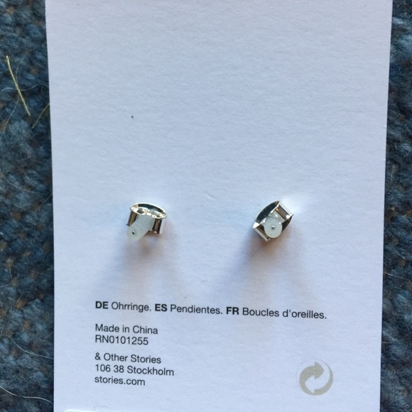 & Other Stories Dainty Silver Stud Earrings - Picture 2 of 2
