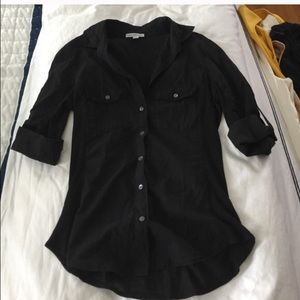 James Perse black button down shirt